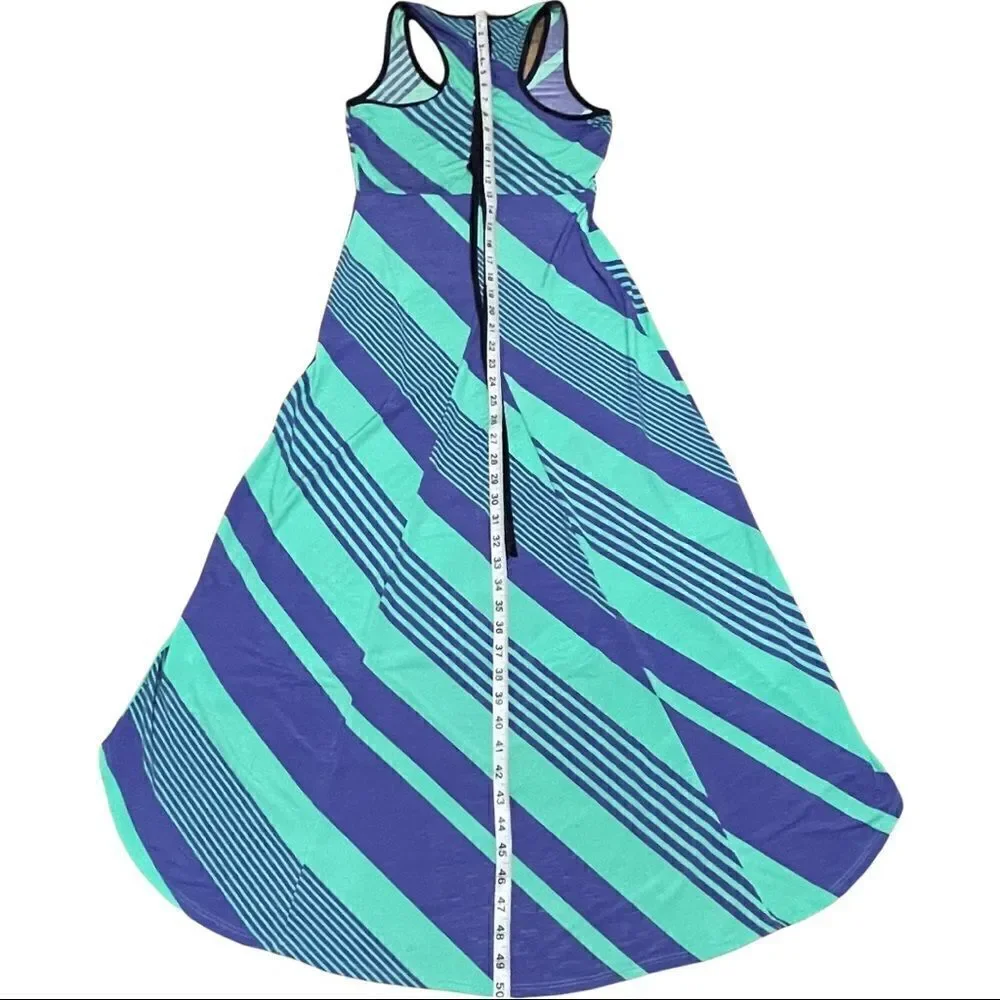 Silvergate Green Purple Striped High-Low Dress SMALL - Picture 15 of 15